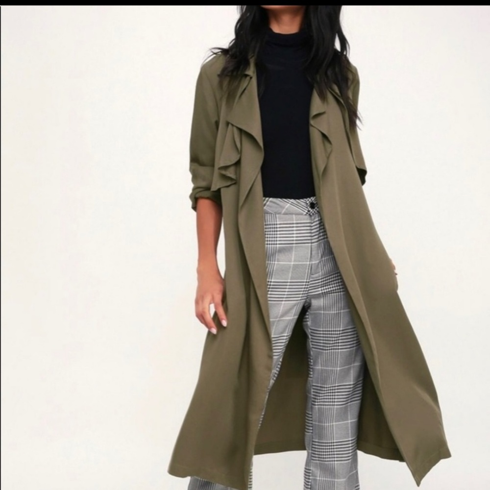 Lulu's Olive Green Trench Coat